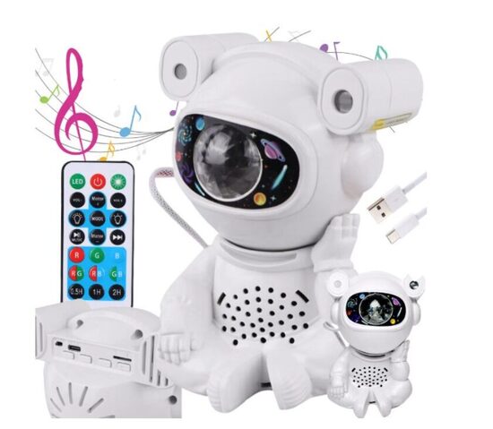 Šviesos efektų galaktikos žvaigždžių projektorius su Bluetooth kolonėle